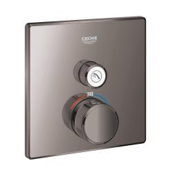 GROHE Grohtherm SmartControl Tek valfli akış kontrollü, ankastre termostatik duş bataryası Antrasit Hard Graphite 29123A00