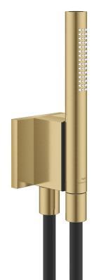 GROHE Rainshower Aqua Stick el duşu seti, 2 fonksiyonlu, duş hortumu ve manyetik duvar askısı ile Altın Brushed Cool Sunrise