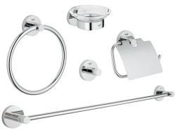GROHE Essentials 5i bir arada banyo aksesuar seti Krom
