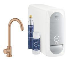 GROHE Blue Home Mono musluklu C tipi çıkış ucu başlangıç kiti Bronz Brushed Warm Sunset