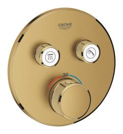 GROHE Grohtherm SmartControl Çift valfli akış kontrollü, ankastre termostatik duş bataryası Altın Brushed Cool Sunrise 29119GN0