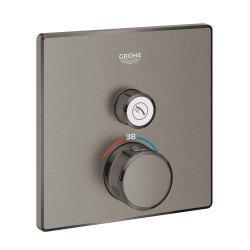 GROHE Grohtherm SmartControl Tek valfli akış kontrollü, ankastre termostatik duş bataryası Antrasit Brushed Hard Graphite 29123AL0