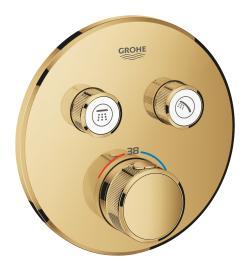 GROHE Grohtherm SmartControl Çift valfli akış kontrollü, ankastre termostatik duş bataryası Altın Cool Sunrise 29119GL0