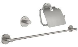 GROHE Essentials Guest 3ü 1 arada banyo aksesuar seti Supersteel Infinity Kaplama