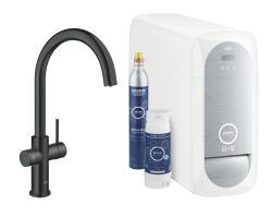 GROHE Blue Home C-çıkış uçlu başlangıç kiti Siyah Velvet Black