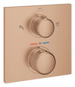 GROHE Allure 2 yollu yönlendiricili ankastre termostatik batarya Bronz Brushed Warm Sunset