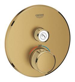 GROHE Grohtherm SmartControl Tek valfli akış kontrollü, ankastre termostatik duş bataryası Altın Brushed Cool Sunrise 29118GN0