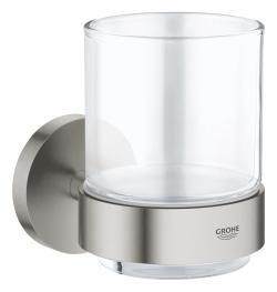 GROHE Essentials Tutamaçlı cam fırçalık Supersteel Infinity Kaplama