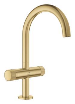GROHE Atrio Private Collection Tek delikli lavabo bataryası 1/2" L-Boyut Altın Brushed Cool Sunrise 21138GN0
