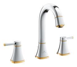 GROHE Grandera 3 delikli lavabo bataryası L-Boyut Krom, altın 20619IG0