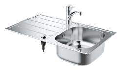 GROHE Eurosmart Eviye ve batarya seti Paslanmaz Çelik Brushed Stainless Steel