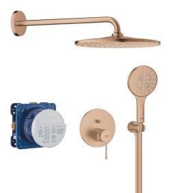 GROHE Essence Rainshower Mono 310 ile ankastre duş sistemi Bronz Brushed Warm Sunset