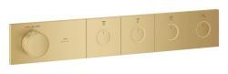 GROHE Grohtherm Aqua Tiles 4 valfli ankastre termostatik batarya Altın Brushed Cool Sunrise
