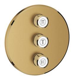 GROHE Grohtherm SmartControl Üç valfli akış kontrollü kumanda Altın Brushed Cool Sunrise 29122GN0