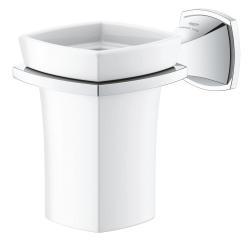 GROHE Grandera Seramik fırçalık ve tutacağı Krom
