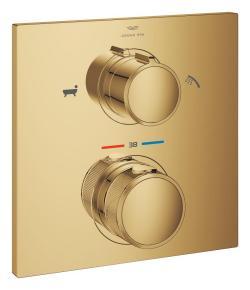 GROHE Allure 2 yollu yönlendiricili ankastre termostatik batarya, el duşu/küvet dolum Altın Cool Sunrise