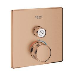 GROHE Grohtherm SmartControl Tek valfli akış kontrollü, ankastre termostatik duş bataryası Bronz Brushed Warm Sunset 29123DL0
