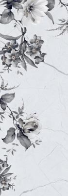 Güral Seramik Lal Grey Floral Dekor 30x90 Mat Duvar Karosu