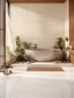 Güral Seramik 120x120 Cosmo Cream Full Lappato uygulama örneği