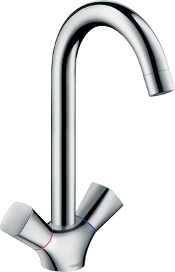 hansgrohe Logis M31 2-volanlı eviye bataryası 220, 1jet Krom
