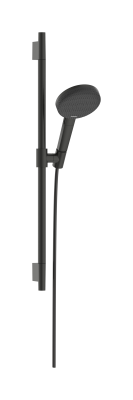hansgrohe Raindance Alive Select S Duş seti 125 3jet EcoSmart duş barı Unica S Puro ile Ø12,5 cm Mat Siyah Krom