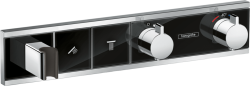 hansgrohe RainSelect Termostat ankastre montaj, 2 çıkış için Siyah/Krom