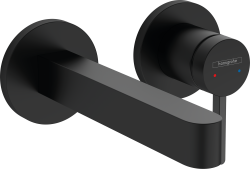 hansgrohe Finoris Tek kollu lavabo bataryası ankastre duvara monte 16,8 cm gaga ile Satin Siyah