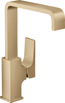 hansgrohe Metropol Tek kollu lavabo bataryası 230 çubuk volan ve bas-aç gider seti ile Mat Bronz