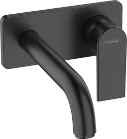 hansgrohe Vernis Shape Tek kollu lavabo bataryası ankastre duvara monte 20,7 cm gaga ile Satin Siyah