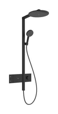 hansgrohe Raindance Alive S Duş kolonu 300 1jet EcoSmart ShowerSelect Comfort ile Ø30 cm Satin Siyah