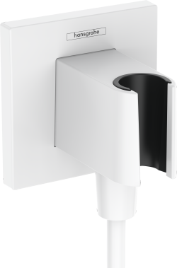 hansgrohe FixFit E çıkış dirseği ve duş askısı ile Satin Beyaz