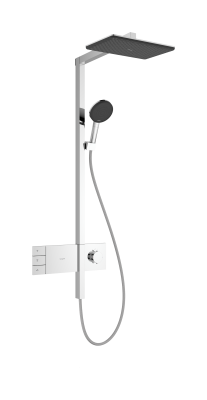 hansgrohe Raindance Alive Q Duş kolonu 210/340 2jet EcoSmart ShowerSelect Comfort ile 21,4x34,3 cm Krom
