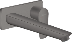 hansgrohe Talis E Tek kollu lavabo bataryası ankastre duvara monte, 22.5 cm gaga ile Mat Siyah Krom