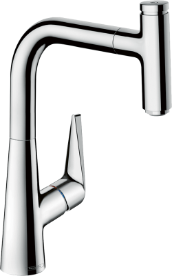 hansgrohe Talis Select M51 Tek kollu eviye bataryası 220, çekilebilir gaga, 1jet Krom