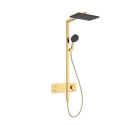 hansgrohe Raindance Alive Q Duş kolonu 210/340 2jet ShowerSelect Comfort ile 21,4x34,3 cm Parlak Altın Optik