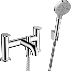 hansgrohe Vernis Blend 2-Delikli küvet kenarı banyo bataryası yönlendirme valfi ve Vario el duşu ile Krom