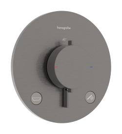 hansgrohe Ecostat Comfort S Termostat ankastre montaj 2 çıkış için entegre güvenlik kombinasyonu ile EN1717ye göre Mat Siyah Krom