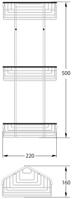 Hüppe Trendy Üçlü Şampuanlık 22x16x50 cm Parlak Gümüş uygulama örneği