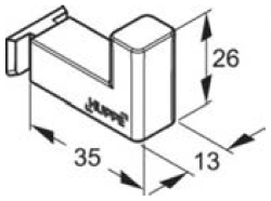 Hüppe Select+ Askılık 3,5x2,6x1,3 cm Mat Gümüş uygulama örneği