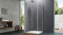 Hüppe Design Pure AKT C SOLO T Ön Cephe Duşakabin — 59-91 cm, Parlak Gümüş, Extra Clear