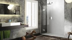 Hüppe Solva SAK S T Walk-in Duşakabin — 99-121 cm, Bronz, Bronz Füme