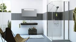 Hüppe Design SAK C SOLO T Ön Cephe Duşakabin — 122-151 cm, Mat Gümüş, Güvenlik Filmli
