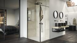 Hüppe One SP S T Walk-in Duşakabin — 82-121 cm, Bronz, Reflekte Bronz / Füme Cam