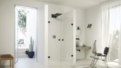 Hüppe Solva Minimal AK C DUAL T Ön Cephe Duşakabin — 141-180 cm, Mat Beyaz, Extra Clear