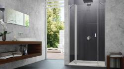 Hüppe Design Pure SAK C SOLO T Ekstra Panelli Ön Cephe Duşakabin — 172-201 cm, Parlak Gümüş, Extra Clear