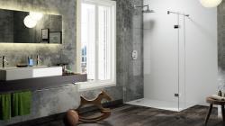 Hüppe Solva Minimal SAK S T WALK-IN Duşakabin — 99-120 cm, Mat Beyaz, Anti Plaque
