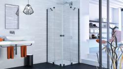 Hüppe Xtensa KY K K2S2 T Köşe Duşakabin — 92-101 cm, Rose Gold, Satine