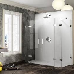 Hüppe Solva Minimal SAK C DUAL T Ön Cephe Duşakabin — 149-180 cm, Parlak Gümüş, Kumlama