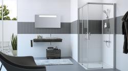 Hüppe Design Pure EE KY K K2S2 T Köşe Duşakabin — 79-91 cm, Siyah, Şeffaf Cam