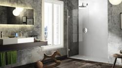 Hüppe Solva AK S T Walk-in Duşakabin — 72-101 cm, Parlak Gümüş, Güvenlik Filmli